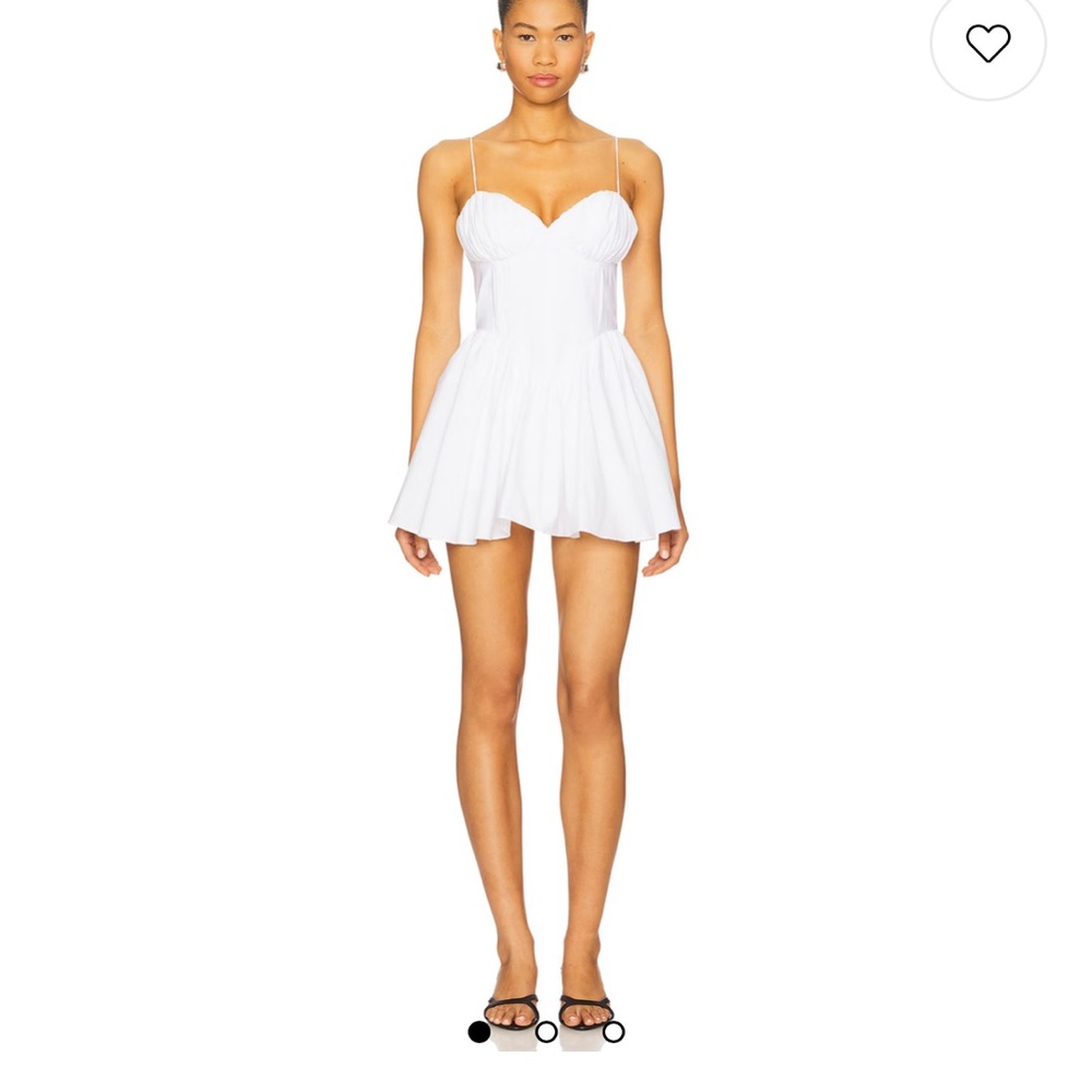 NWT Good American Poplin Mini Dress in White001 Size Small
